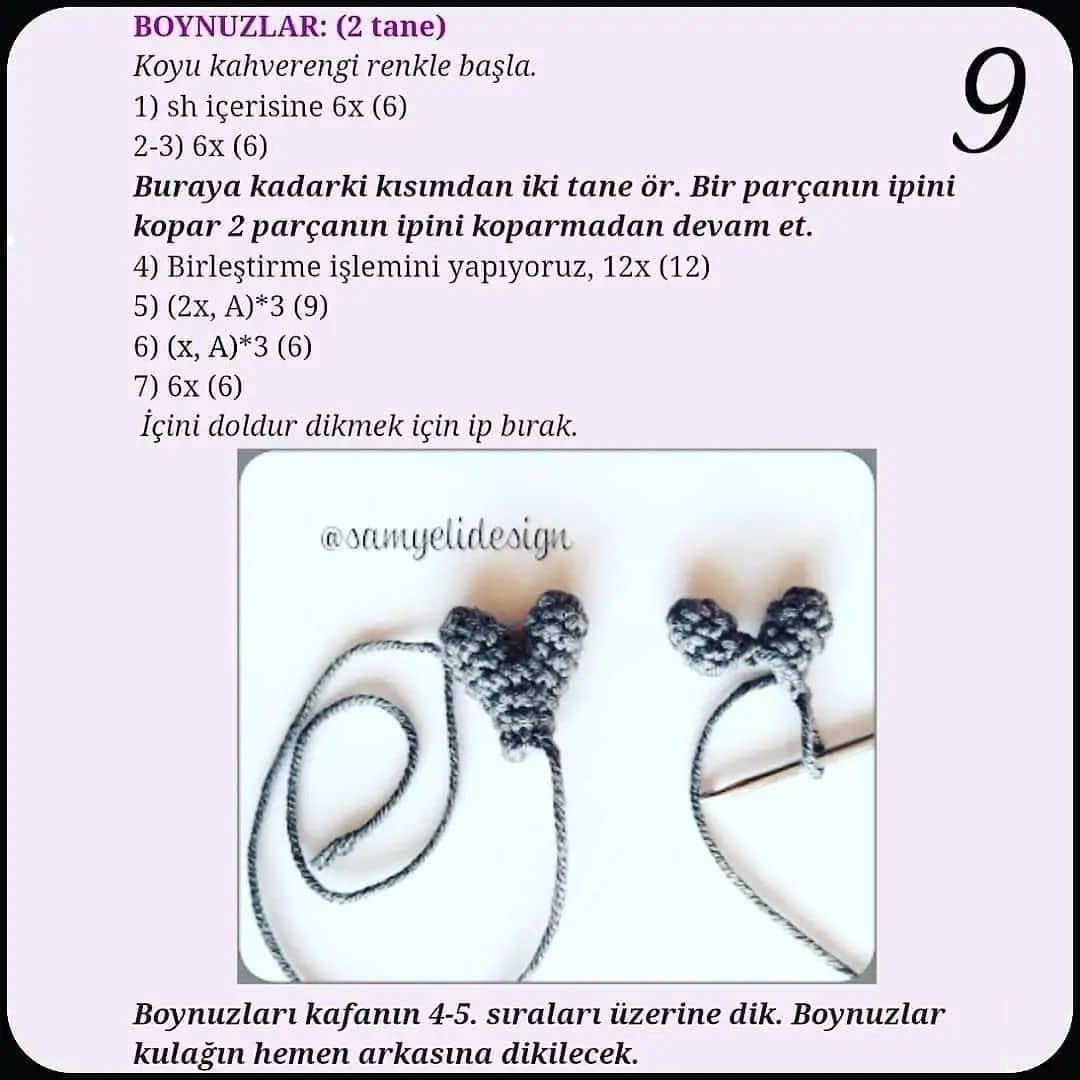 Küçük Ren Geyiği Amigurumi Şeması
