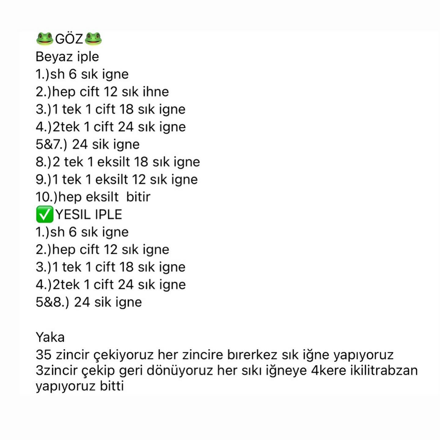 Kurbağa Bebek Amigurumi Şeması
