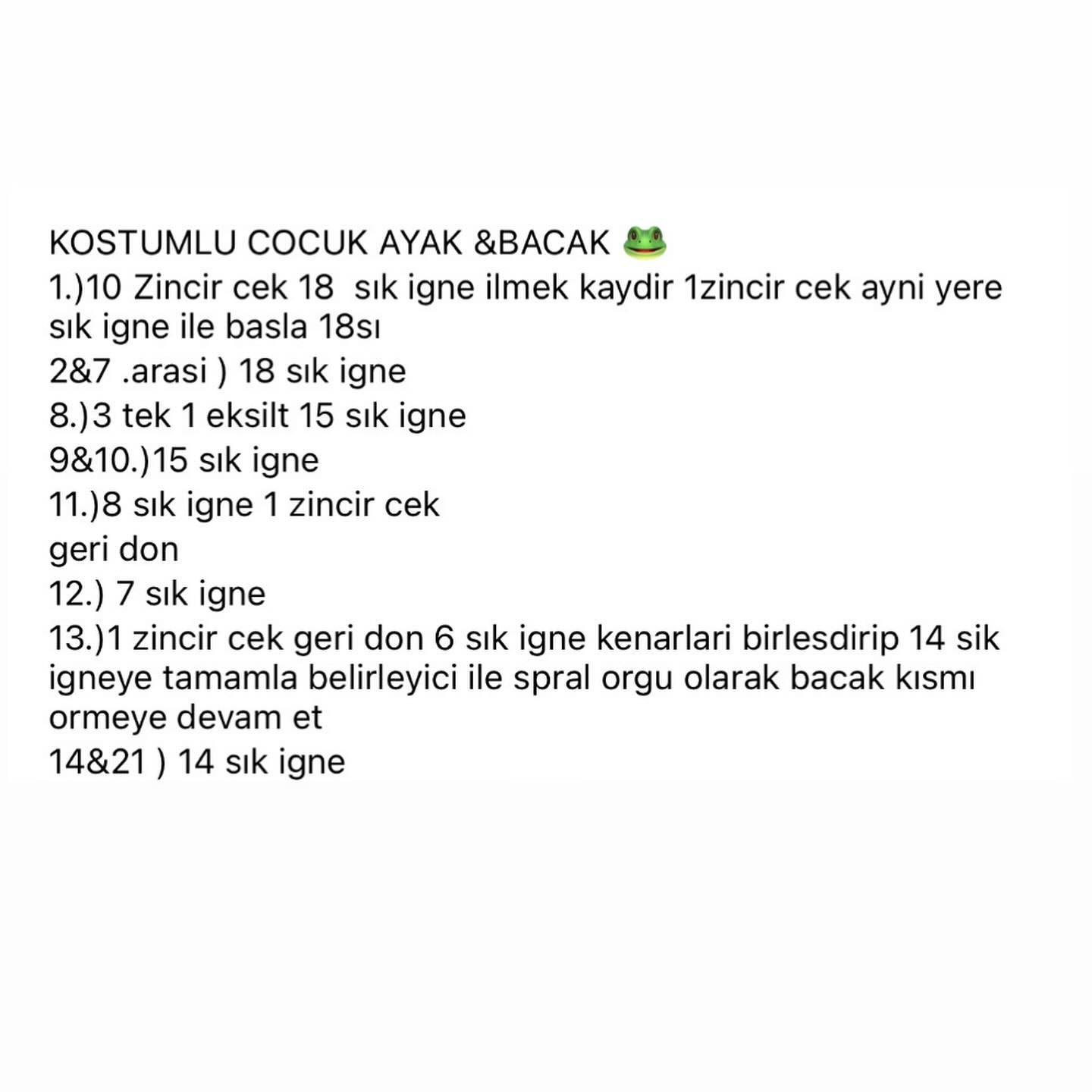 Kurbağa Bebek Amigurumi Şeması