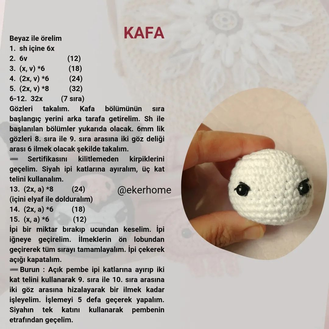 KUROMI ÇANTA SÜSÜ ÖRGÜ ŞEMASI