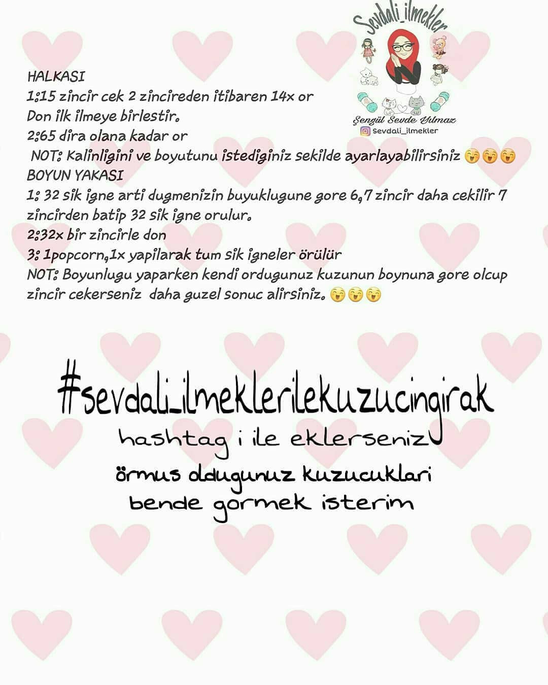 KUZU ŞEKLİNDE EMZİK HALKA Tığ İşi Tarifi