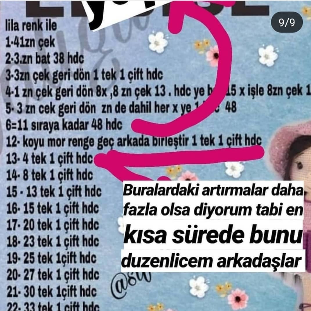 LILA BEBEK AMIGURUMI TARİFİ