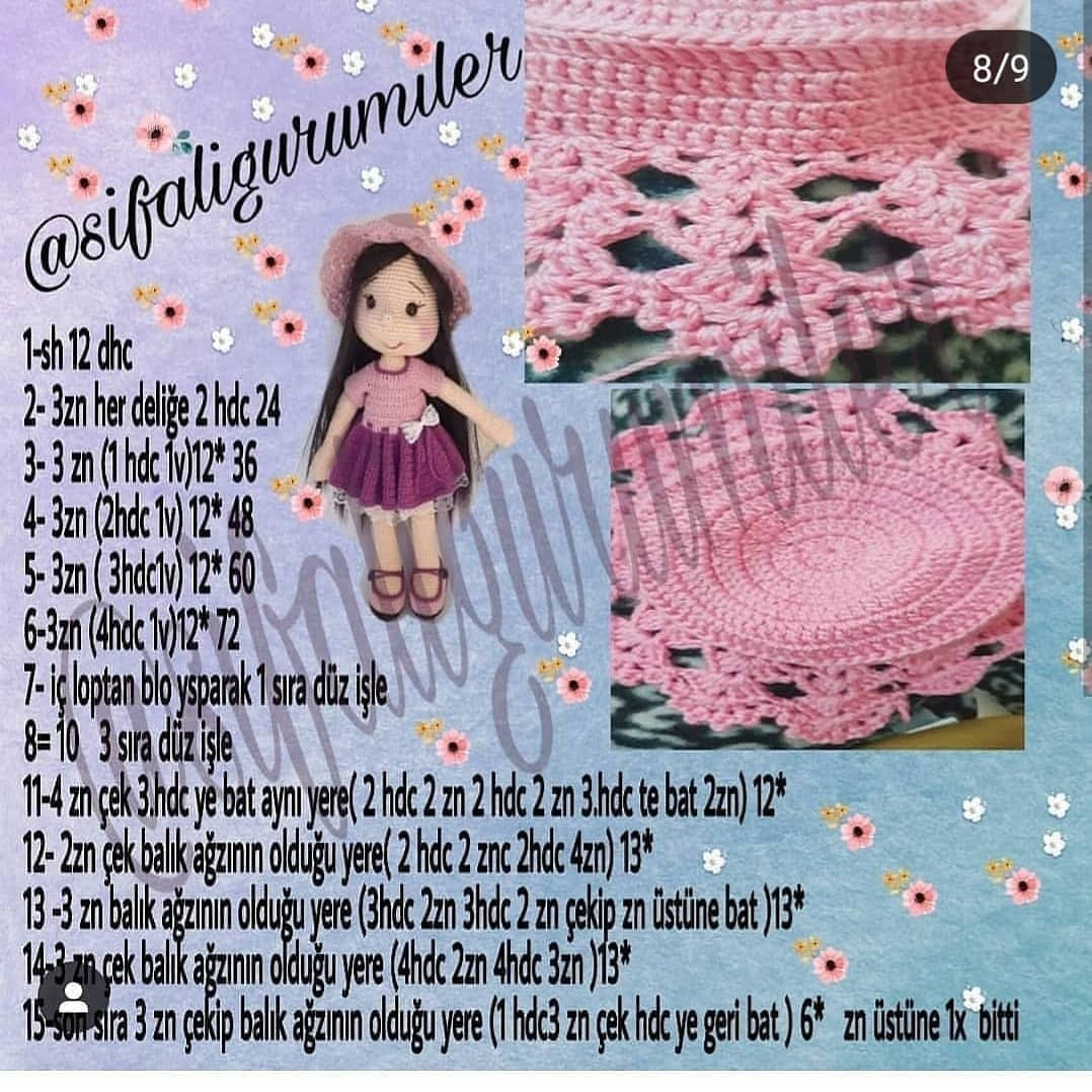 LILA BEBEK AMIGURUMI TARİFİ