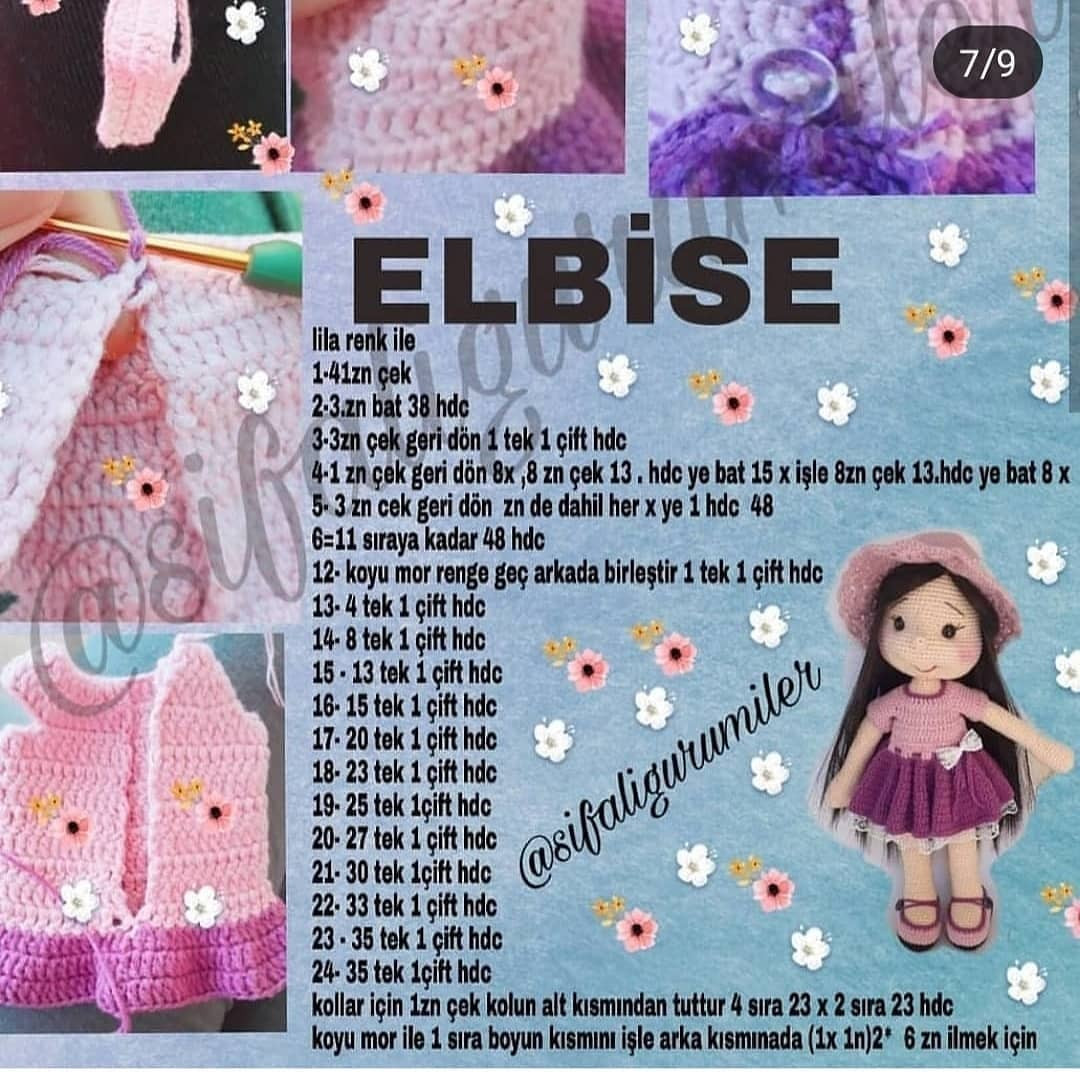 LILA BEBEK AMIGURUMI TARİFİ
