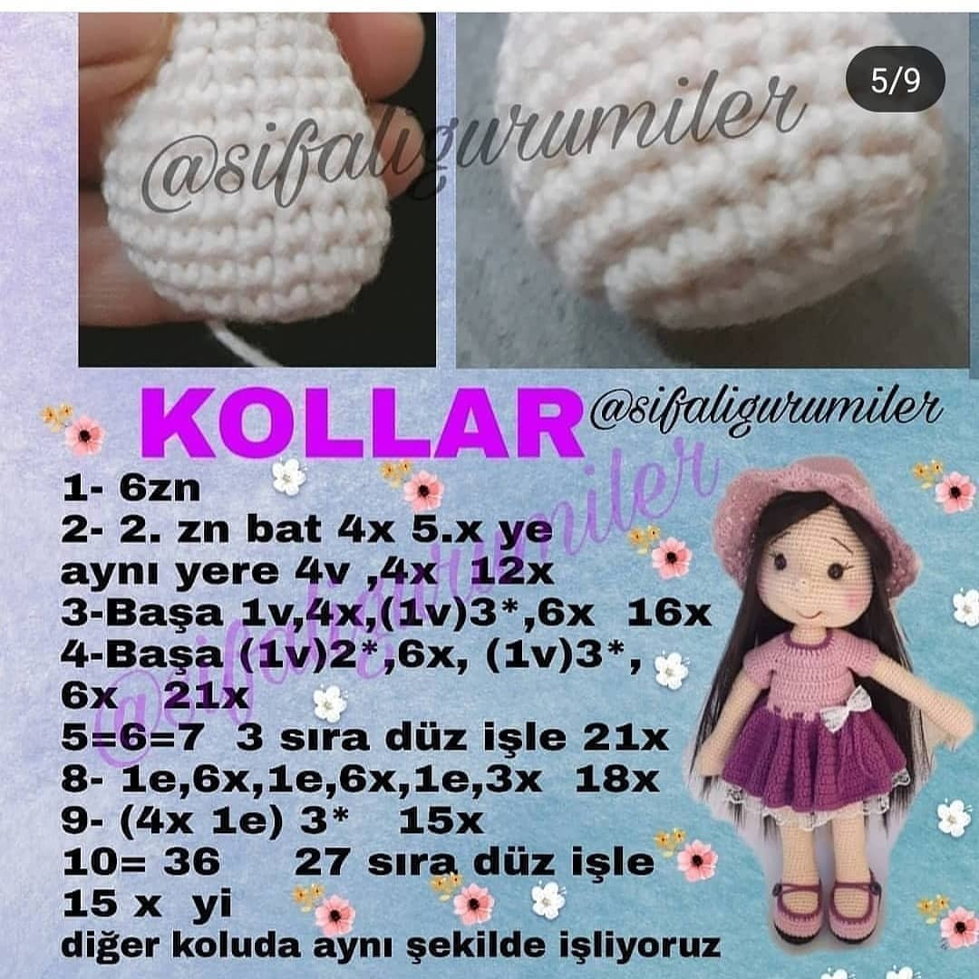 LILA BEBEK AMIGURUMI TARİFİ