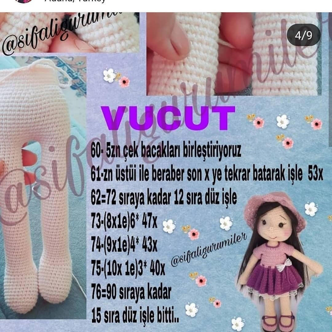 LILA BEBEK AMIGURUMI TARİFİ
