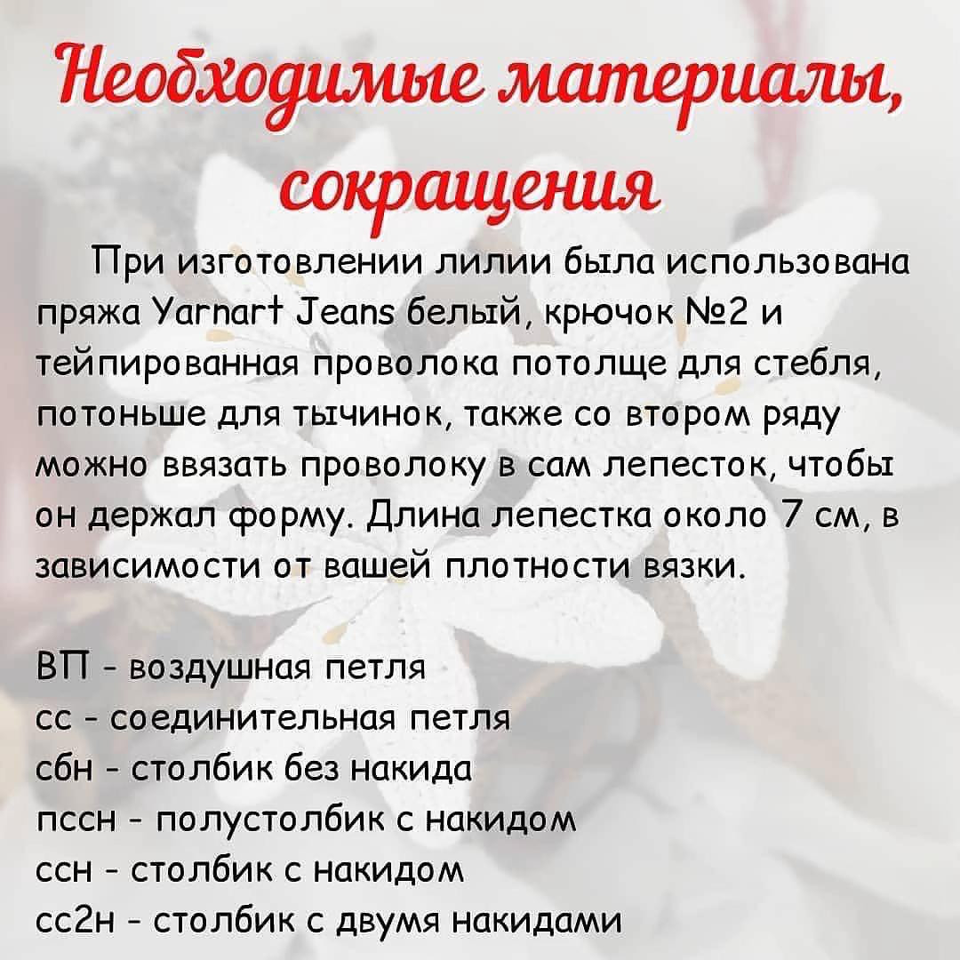 Лилия: Бесплатный мастер-класс по вязанию крючком от DreamToys.by