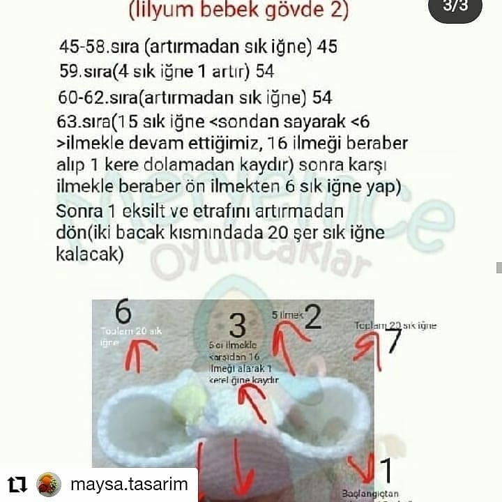 Lilyum Bebek Örgü Şeması
