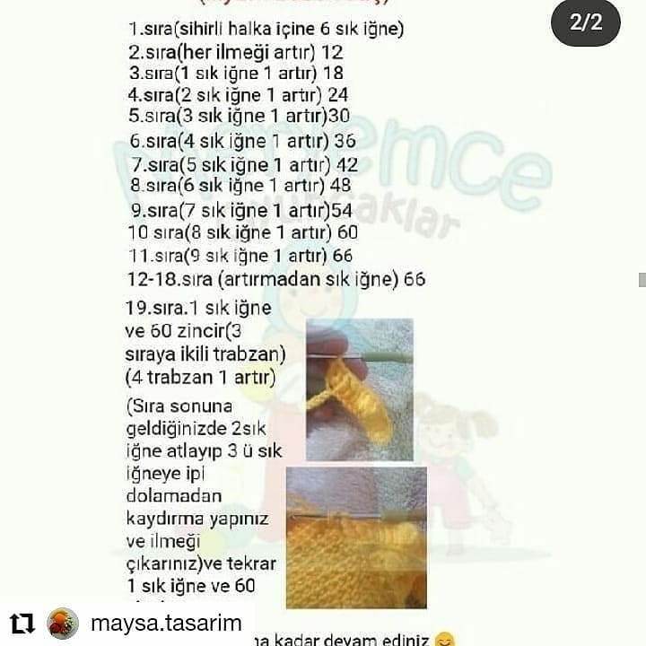 Lilyum Bebek Örgü Şeması