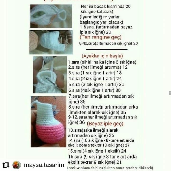Lilyum Bebek Örgü Şeması