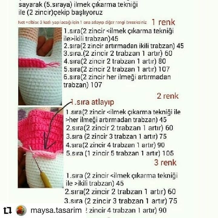 Lilyum Bebek Örgü Şeması