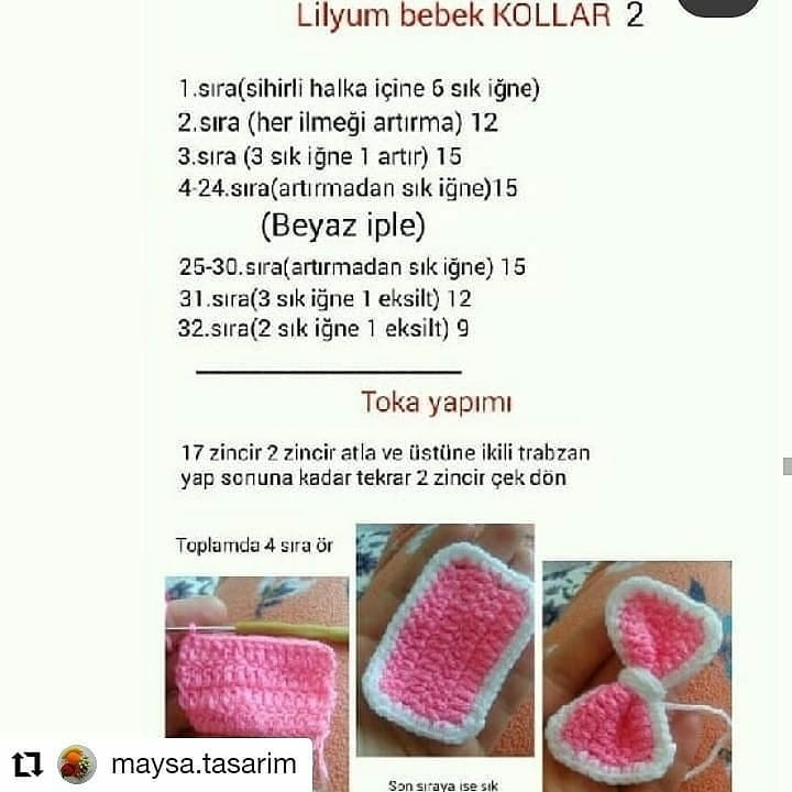 Lilyum Bebek Örgü Şeması