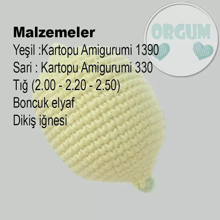 LİMON AMIGURUMİ ÖRNEĞİ