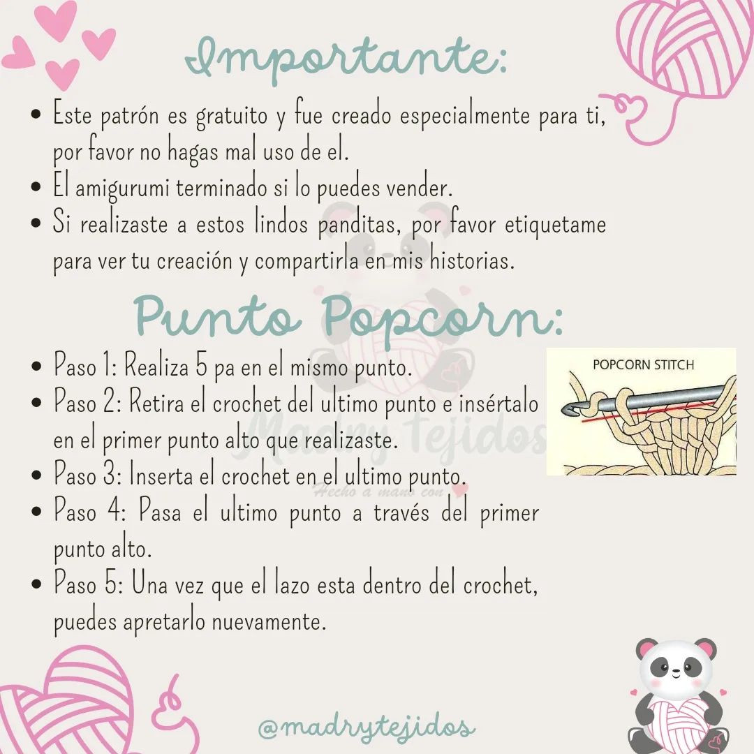 Llavero amigurumi de panda: patrón gratis