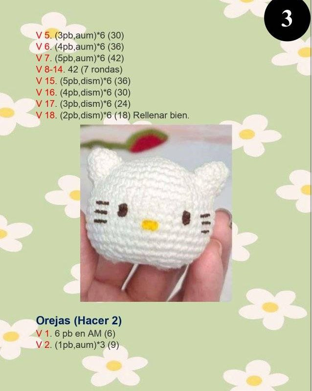 Llavero Hello Kitty Amigurumi: Guía paso a paso