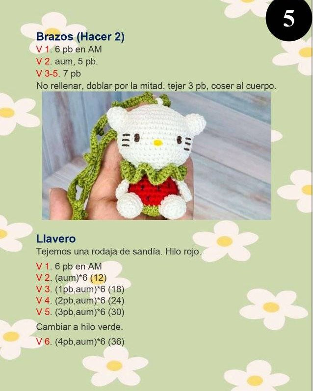 Llavero Hello Kitty Amigurumi: Guía paso a paso