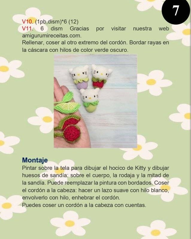 Llavero Hello Kitty Amigurumi: Guía paso a paso