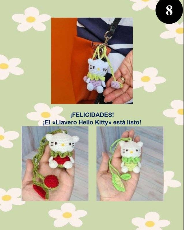 Llavero Hello Kitty Amigurumi: Guía paso a paso