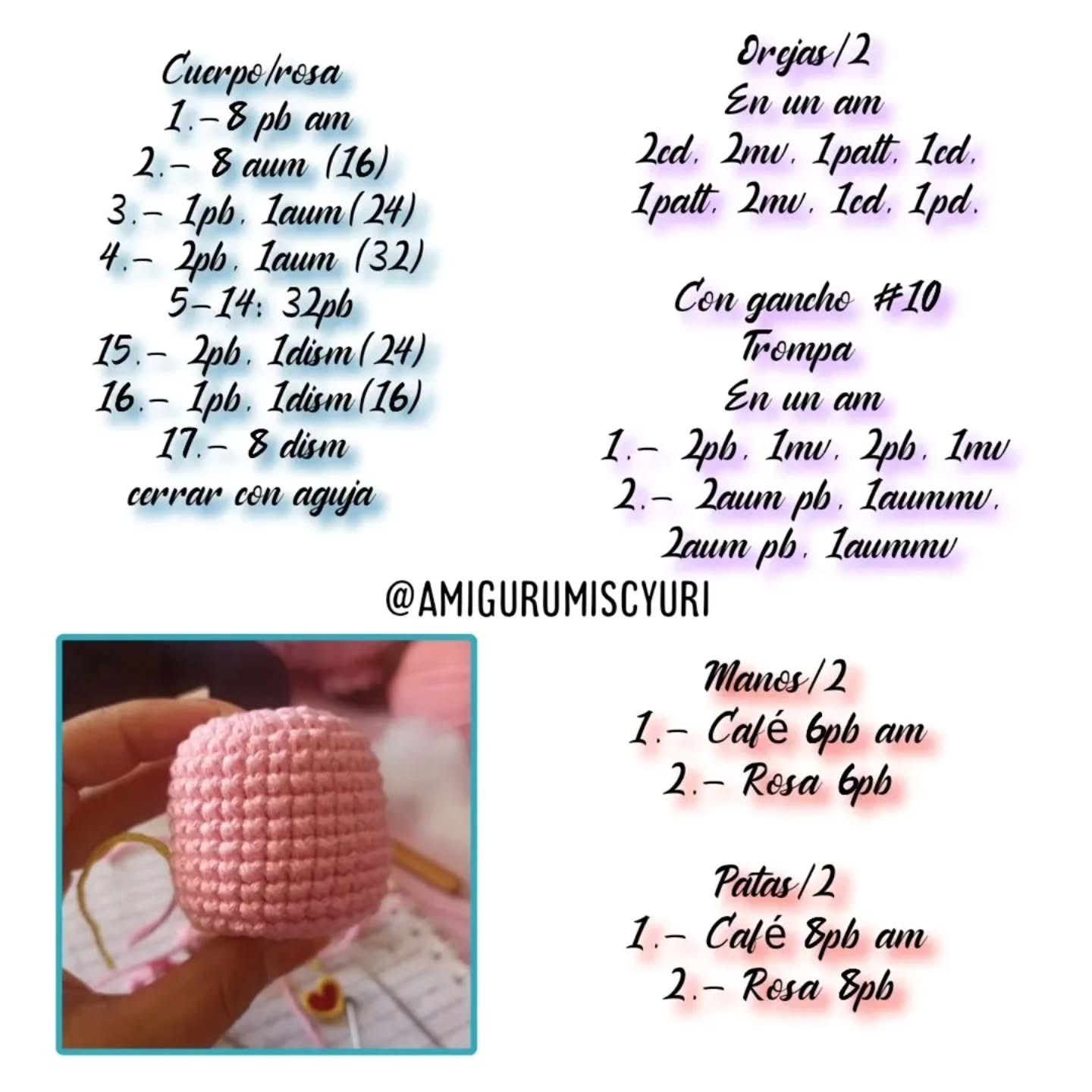 Llavero puerquito amigurumi: patrón gratis