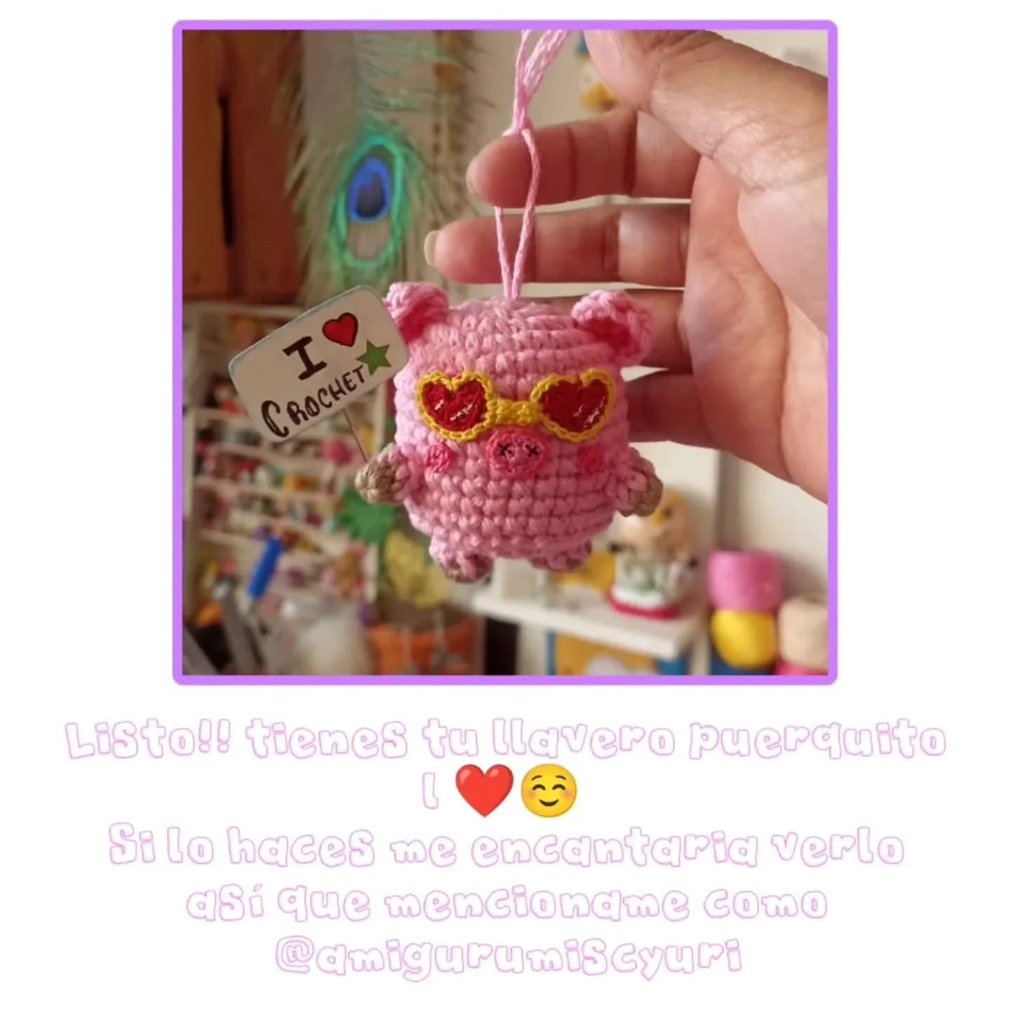 Llavero puerquito amigurumi: patrón gratis
