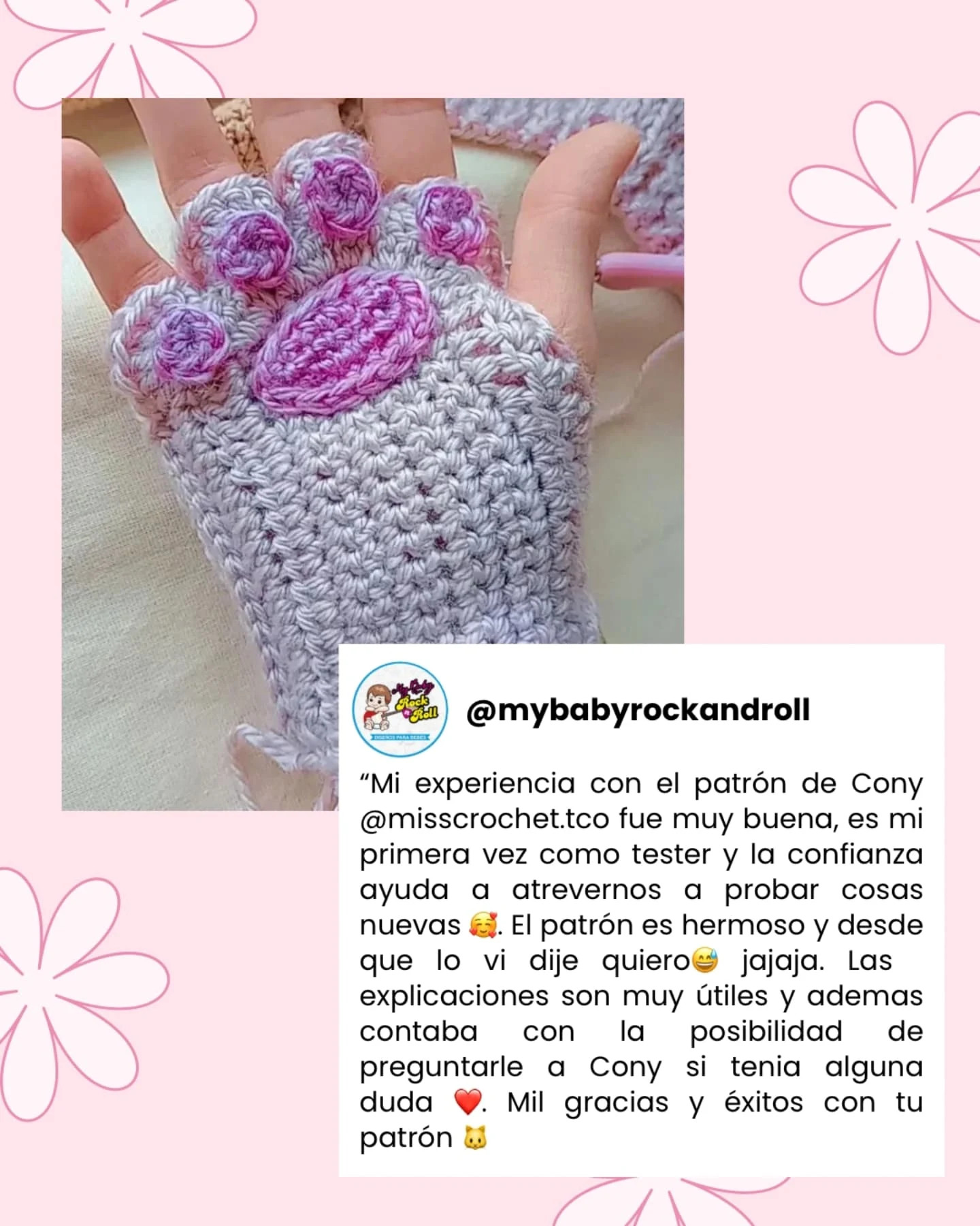 Lo que dicen las testers del patrón de mitones de gato
