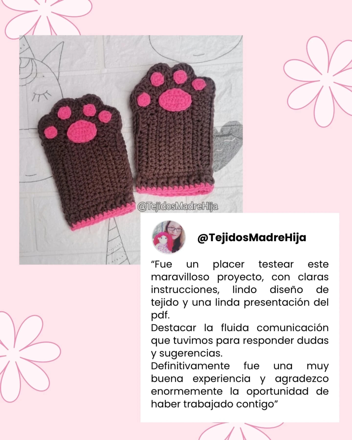 Lo que dicen las testers del patrón de mitones de gato