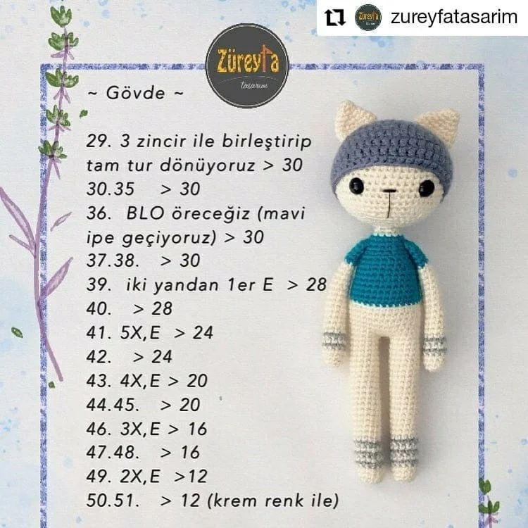 Manken Kedi Örgü Şeması