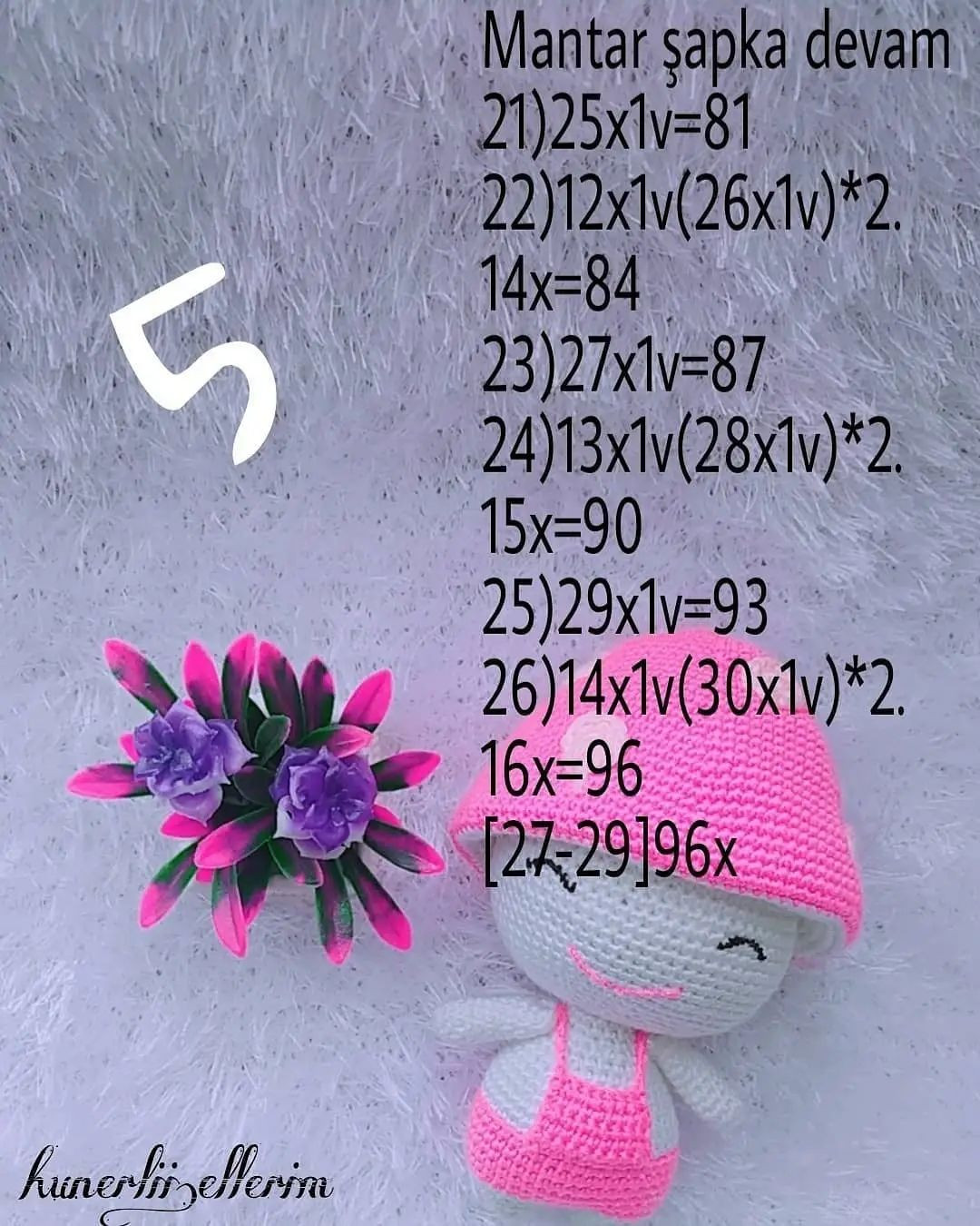 Mantar Bebek Amigurumi: Ücretsiz Türkçe Tığ İşi Tarifi