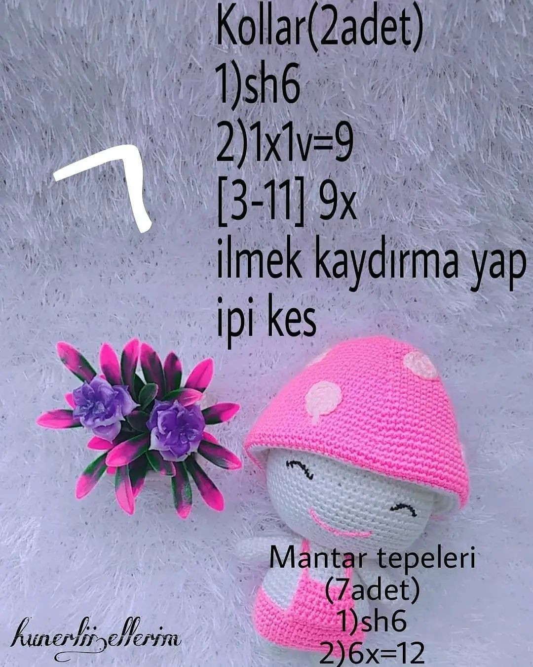 Mantar Bebek Amigurumi: Ücretsiz Türkçe Tığ İşi Tarifi