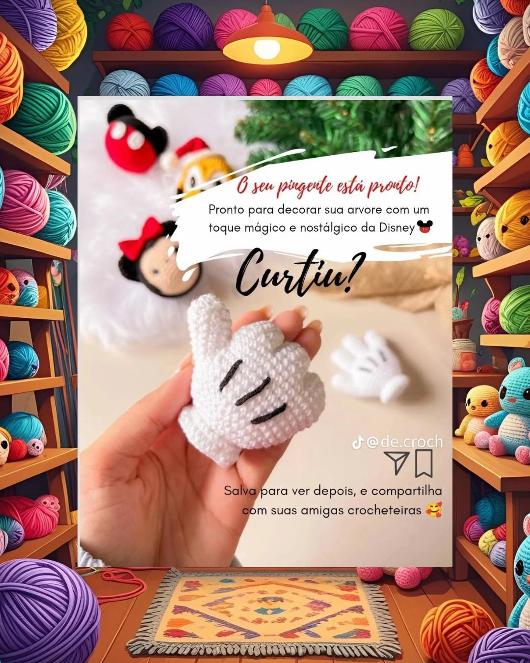 Mãozinha Mickey: Grátis molde de crochê Natal!
