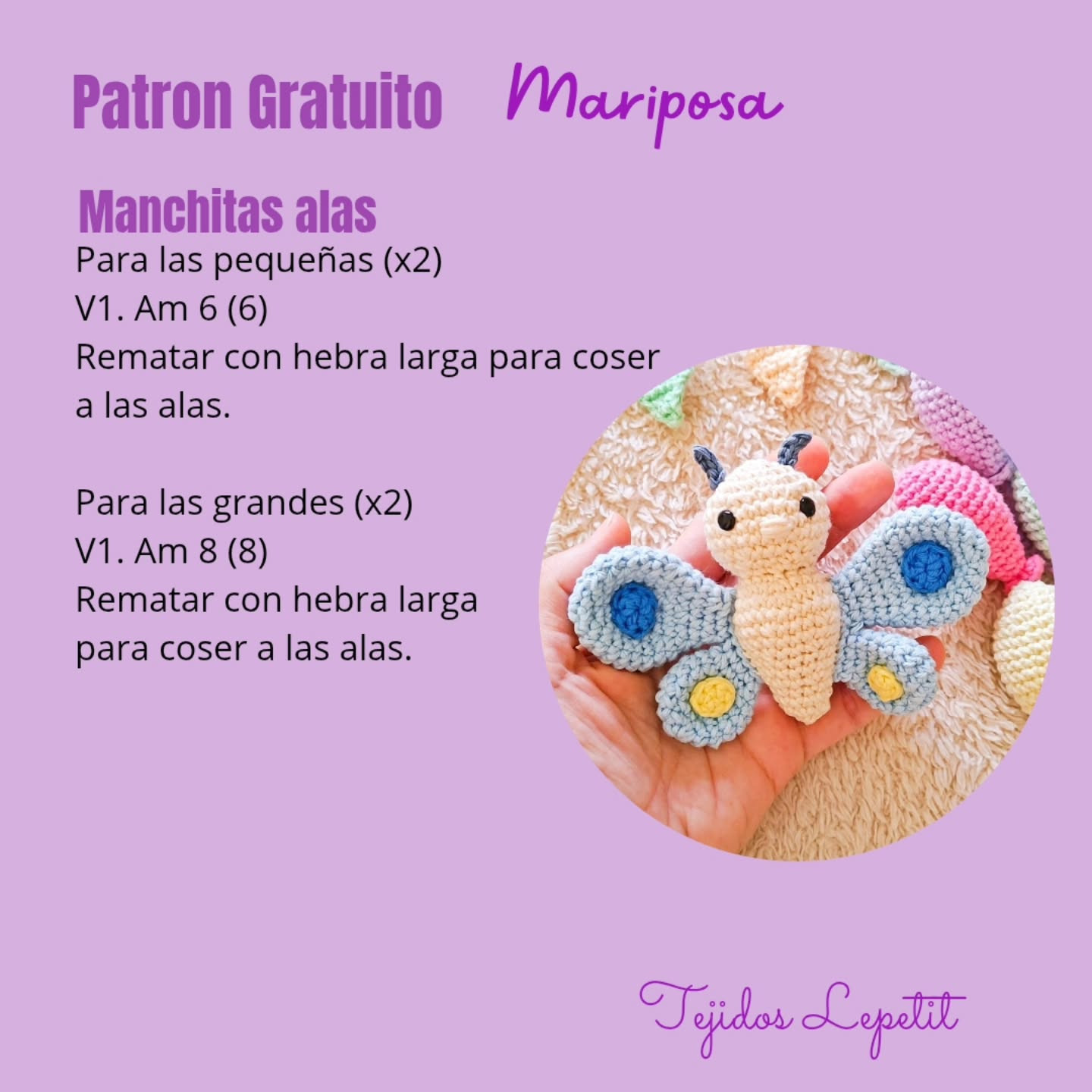 Mariposa Amigurumi: Patrón Gratuito