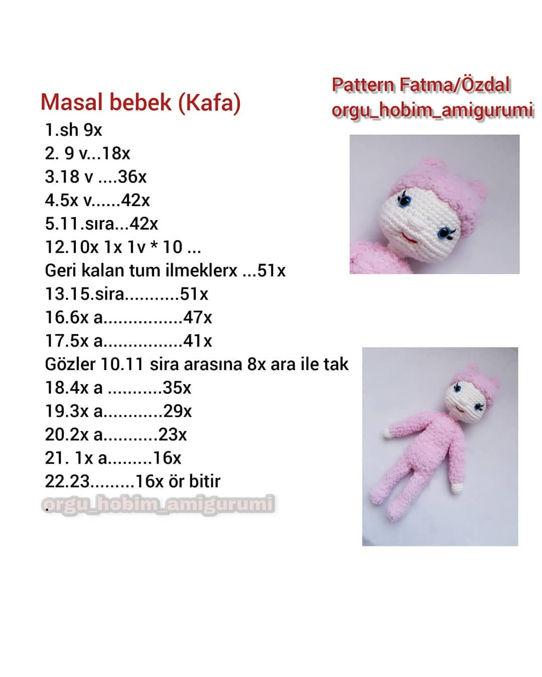 Masal bebek amigurumi ücretsiz yapılışı