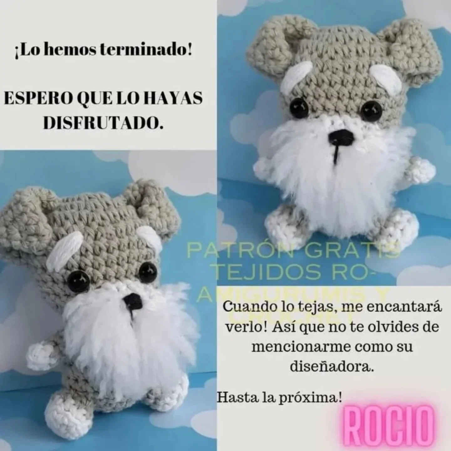 Mẫu móc len chó Schnauzer miễn phí