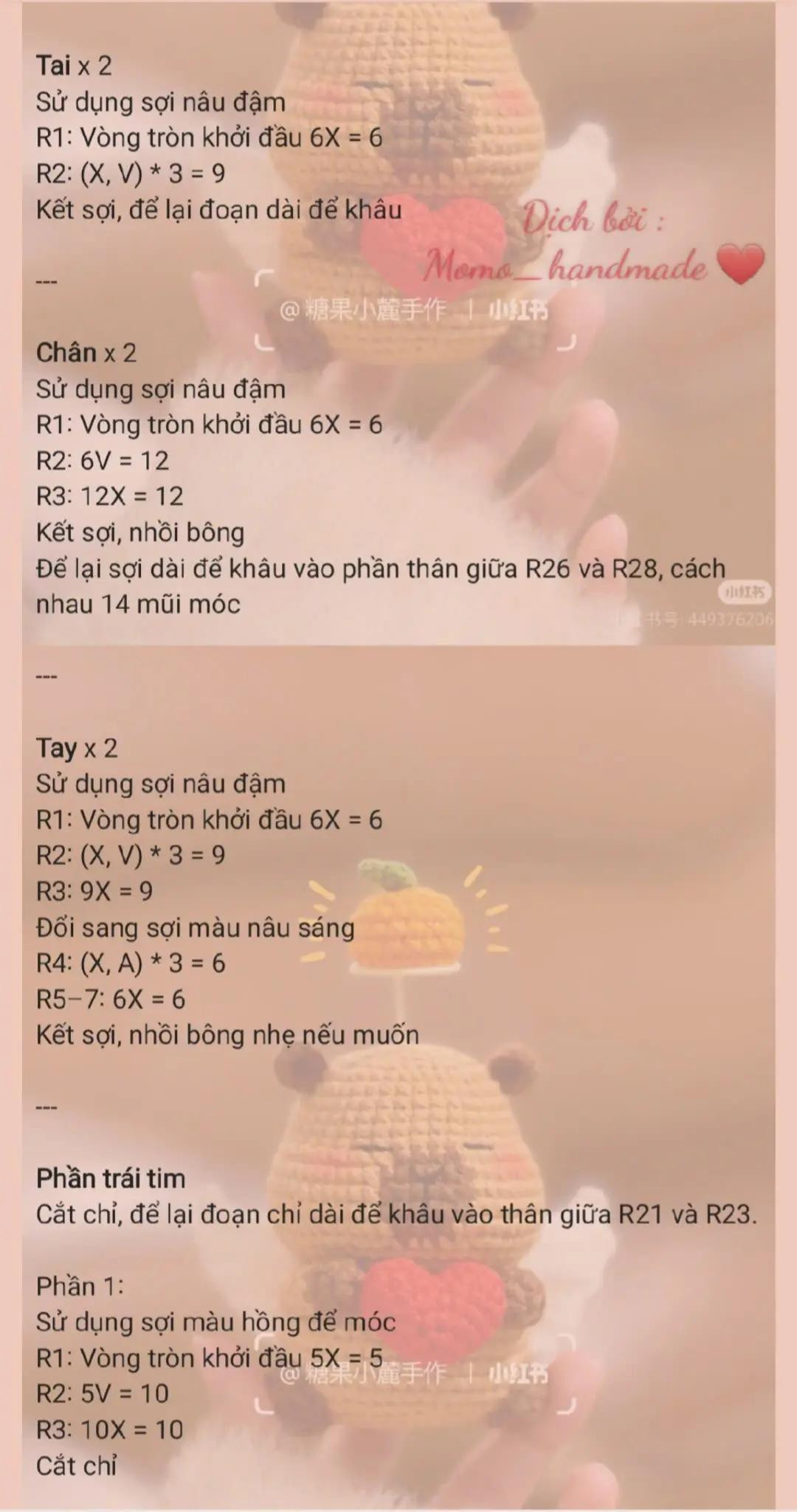 Mẫu móc len dễ thương Capybara thiên thần