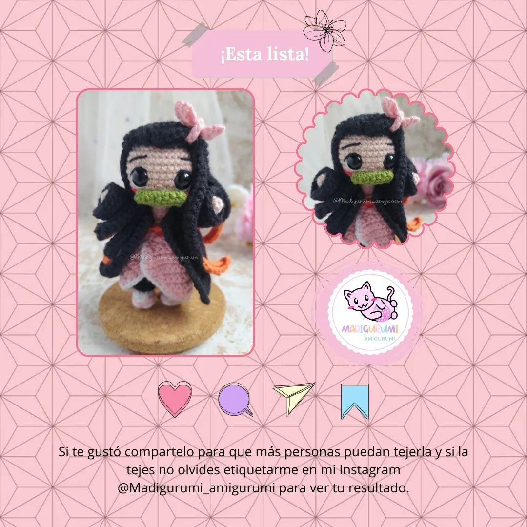 Mẫu móc len Nezuko nhỏ xinh - Mẫu miễn phí