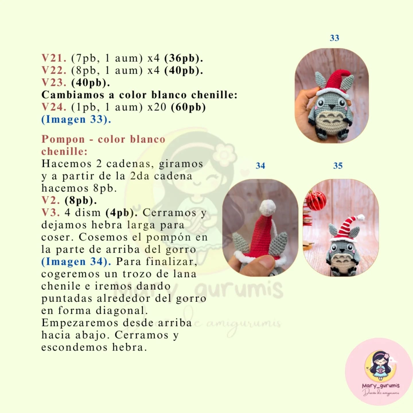 MI VECINO TOTORO: Patrón de amigurumi navideño gratuito