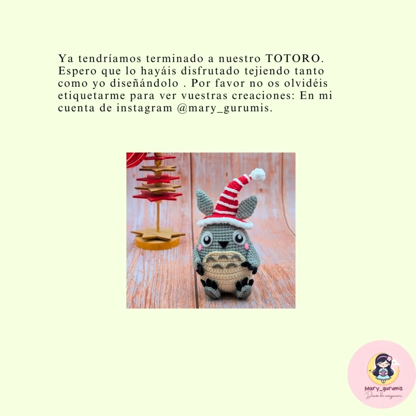 MI VECINO TOTORO: Patrón de amigurumi navideño gratuito