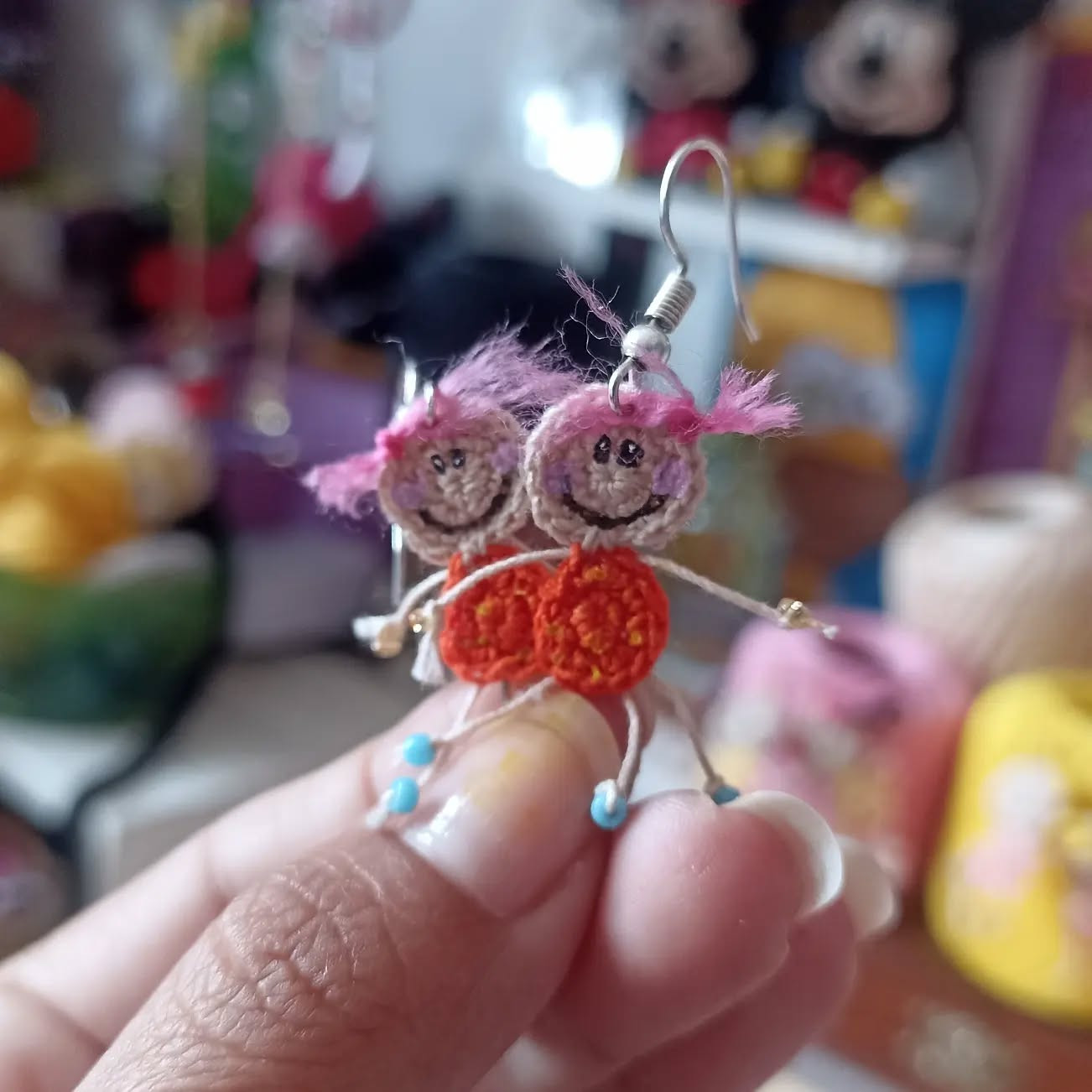 Mini Aretes Amigurumi: Patrón Gratis