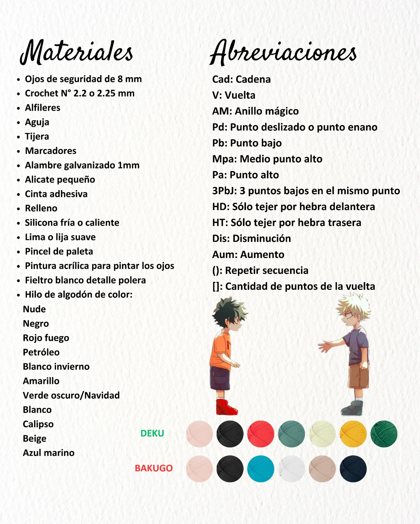 Mini Deku y Bakugo: Patrón amigurumi gratis