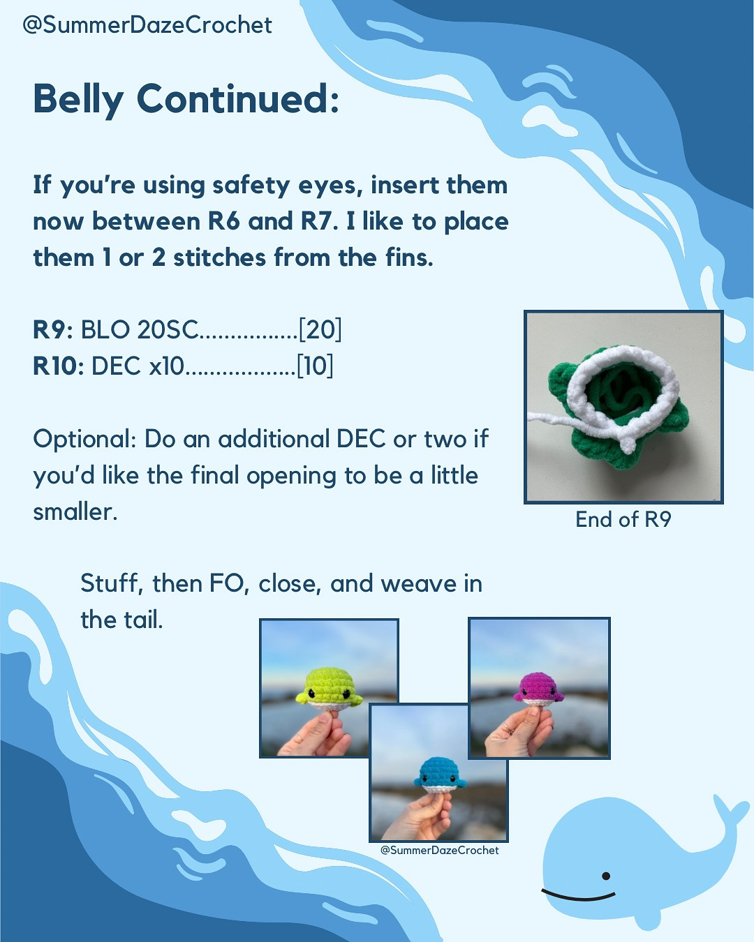 Mini No-Sew Whale Crochet Chart