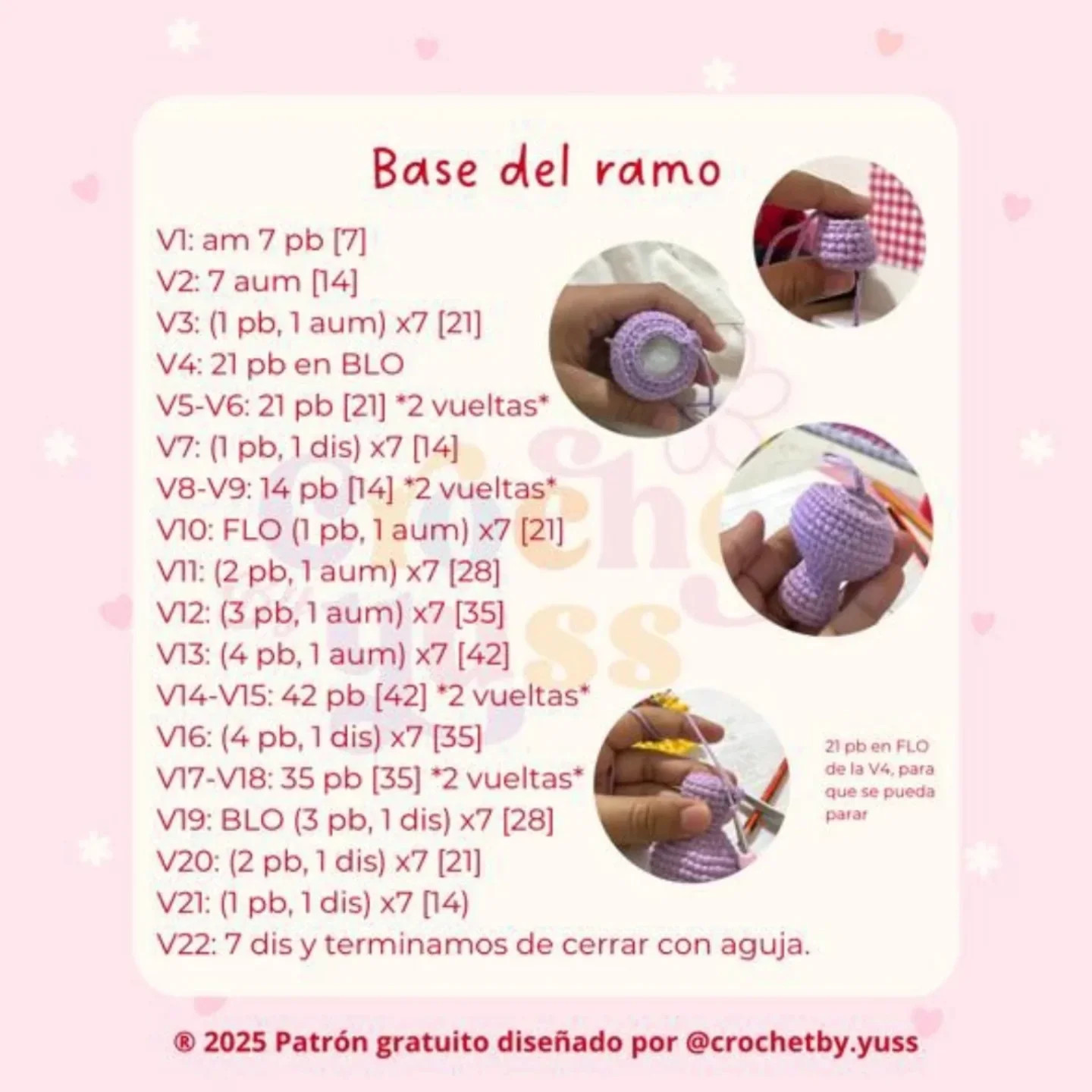 Mini Ramos de Crochet: Patrón Gratuito