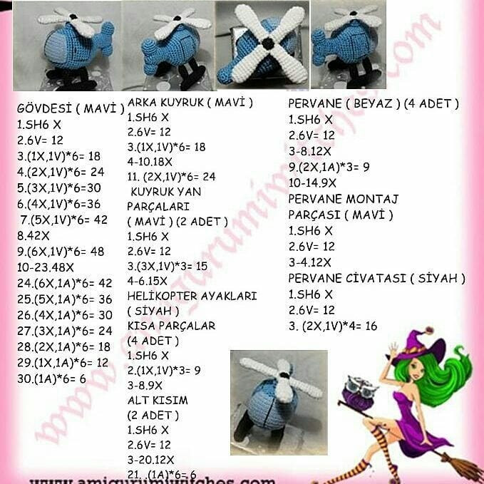 MİNİK HELİKOPTER AMİGURUMİ ŞEMASI