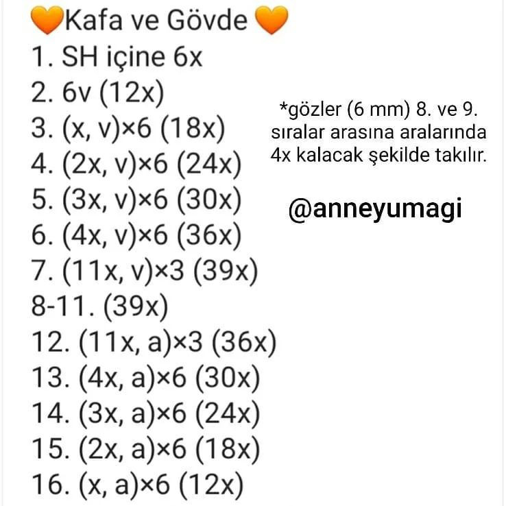 MİNİK ZUZU AMİGURUMİ TARİFİ