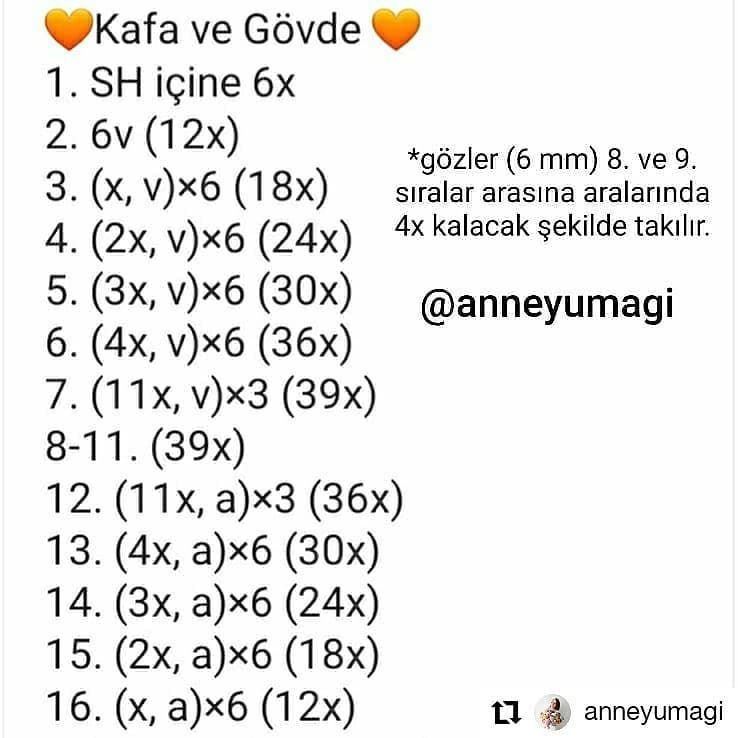 MİNİK ZUZU AMİGURUMİ TARİFİ S E L A M 🧡