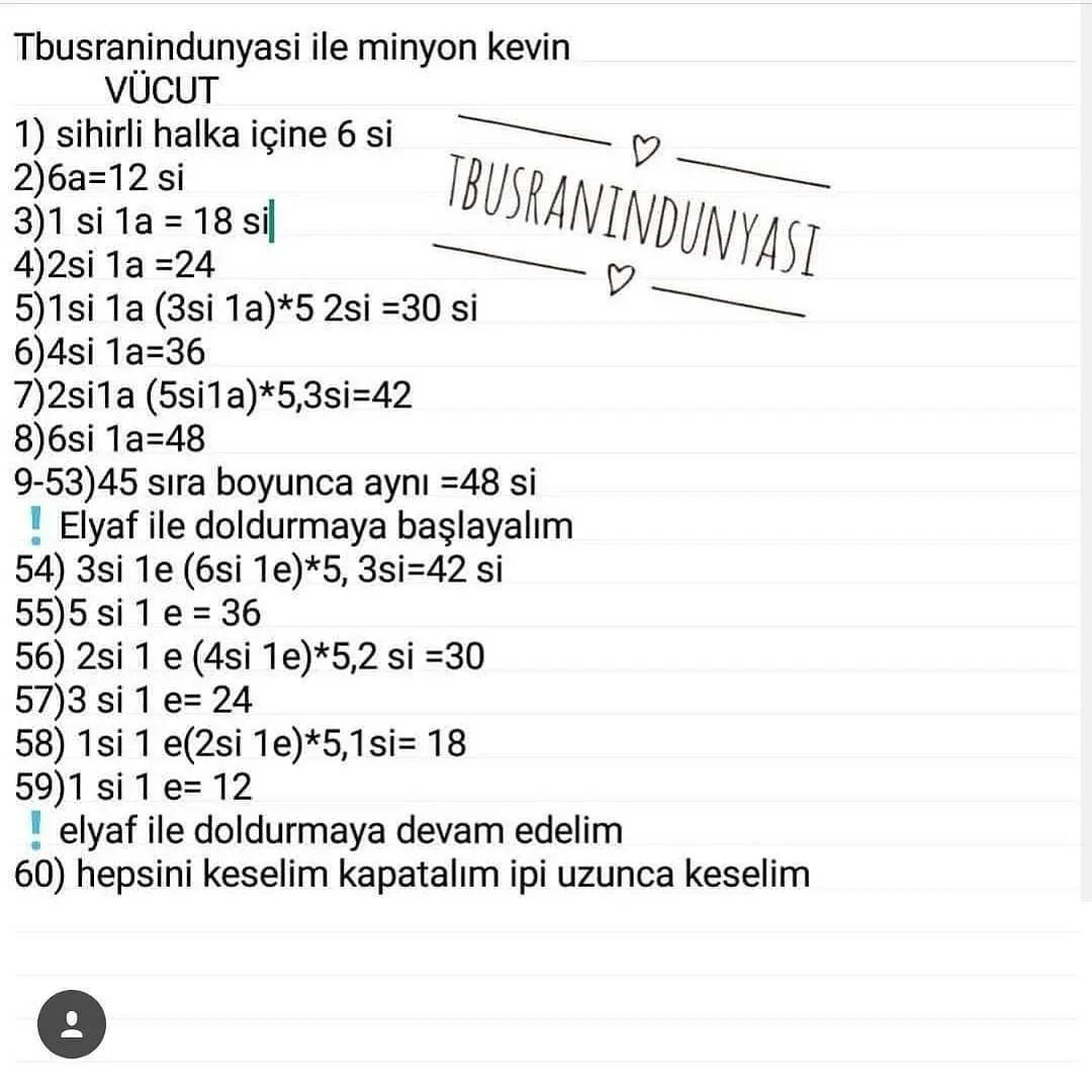 MİNION KEVİN ÖRGÜ ŞEMASI