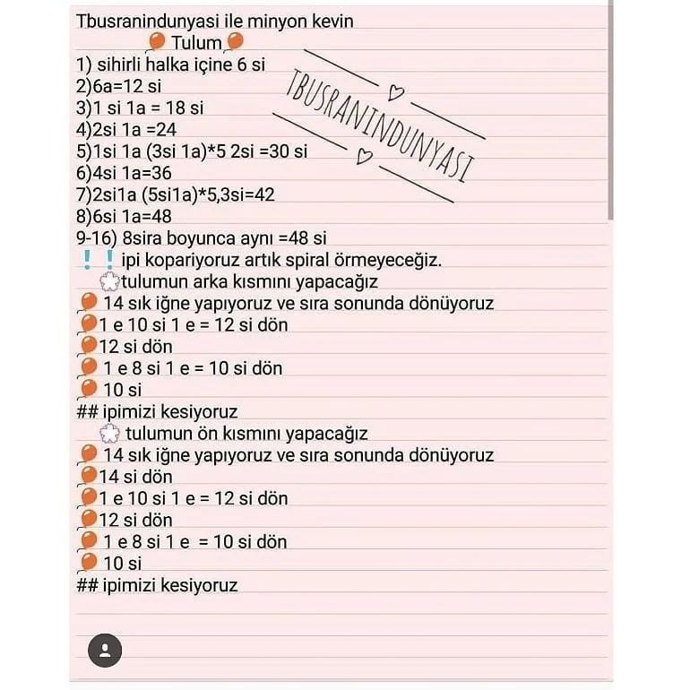 MİNION KEVİN ÖRGÜ ŞEMASI