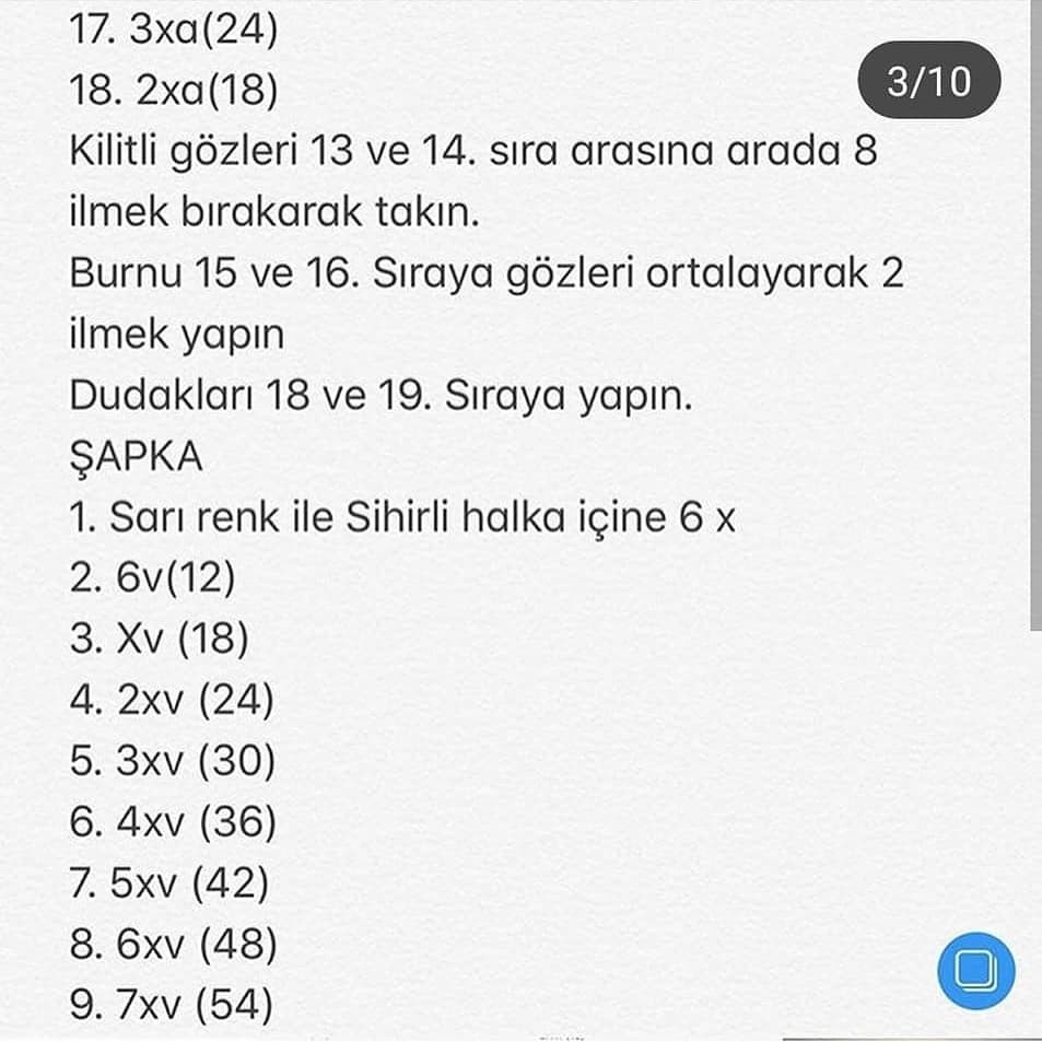 Minyon Bebek Amigurumi Şeması