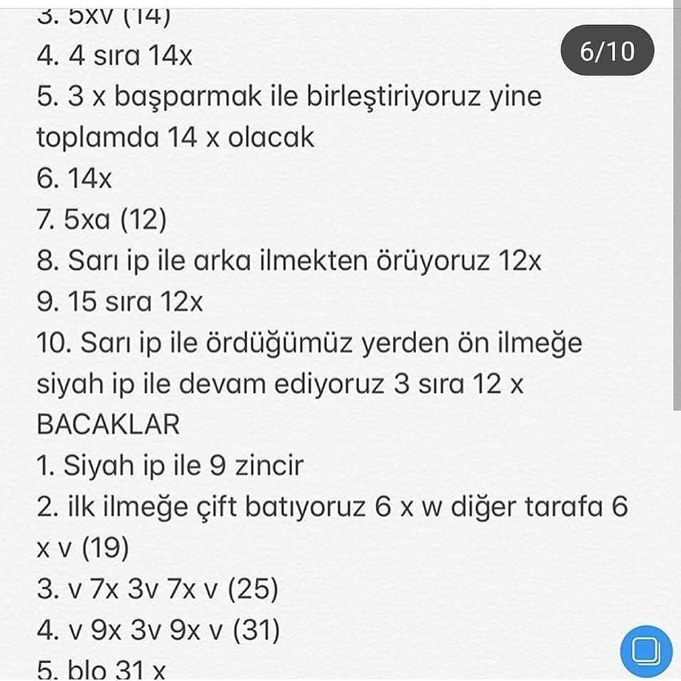 Minyon Bebek Amigurumi Şeması