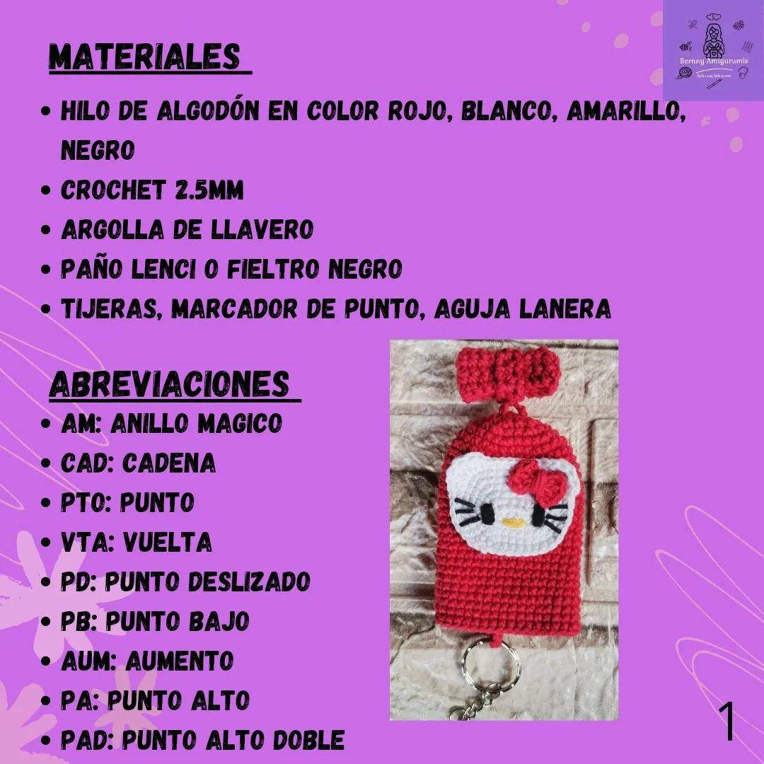 Móc len móc chìa khóa Hello Kitty