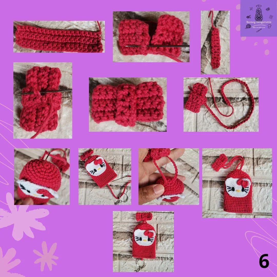 Móc len móc chìa khóa Hello Kitty